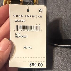 Good American Black and Gold Belt